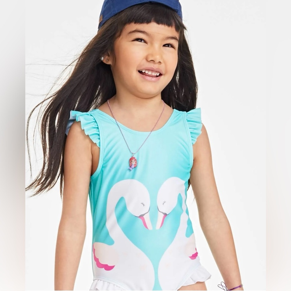 Epic Threads Aqua swan swimsuit